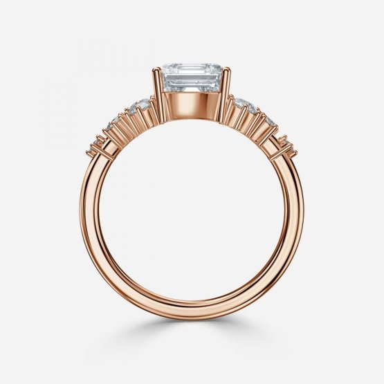 Jessica Asscher Cluster Engagement Ring