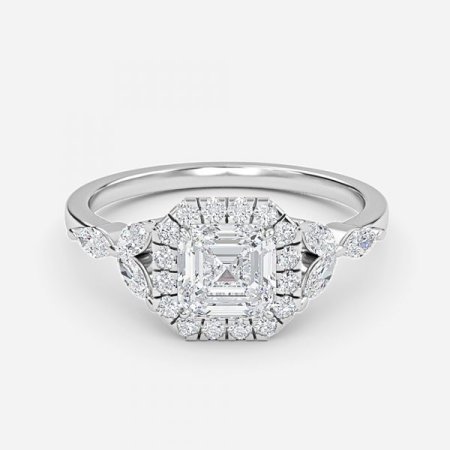 Francis Asscher Halo Engagement Ring