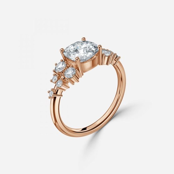 Jessica Cushion Cluster Engagement Ring