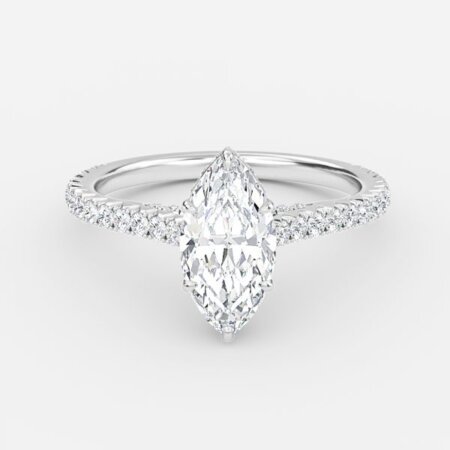 Charles Marquise Hidden Halo Engagement Ring