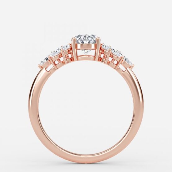 Avian Oval Three Stone Engagement Ring