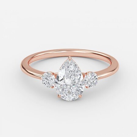Jemima Pear Three Stone Engagement Ring