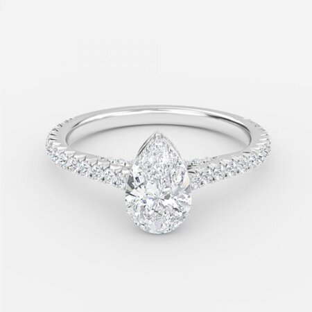 Charles Pear Hidden Halo Engagement Ring