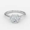 radiant 3 stone diamond ring white gold