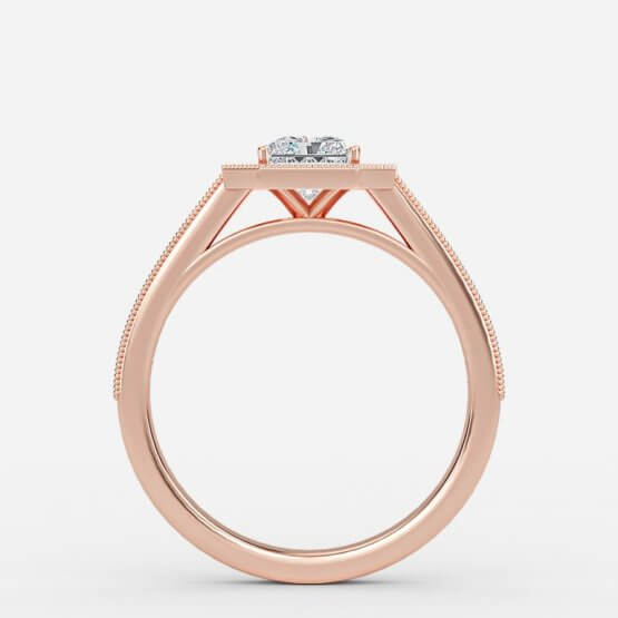 Elswin Radiant Halo Engagement Ring