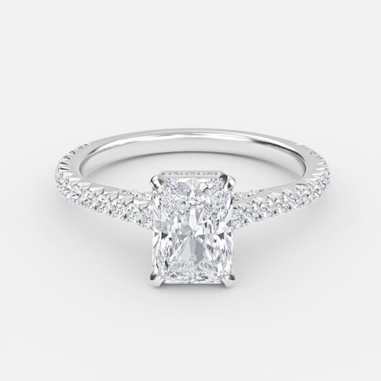 radiant diamond wedding ring