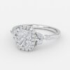 radiant lab craeted halo diamond engagement ring