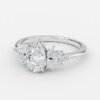 three stone lab created pear diamond engagement ring