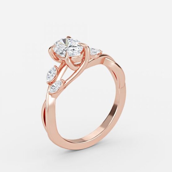 Aurora Oval Unique Engagement Ring