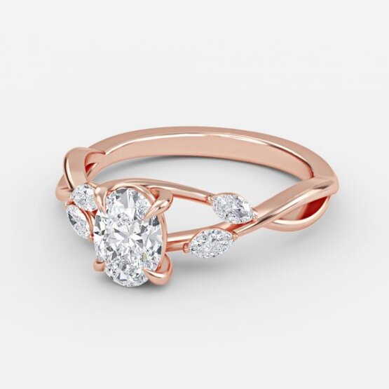 Aurora Oval Unique Engagement Ring