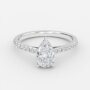 white gold pear diamond engagement ring