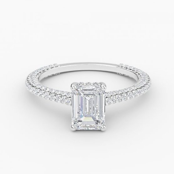 Iona Emerald Hidden Halo Engagement Ring