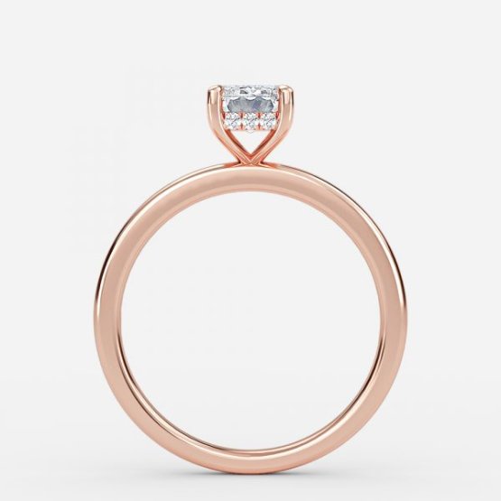 Essian Emerald Hidden Halo Engagement Ring