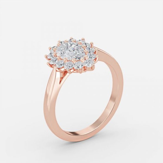 Rohini Pear Cluster Engagement Ring