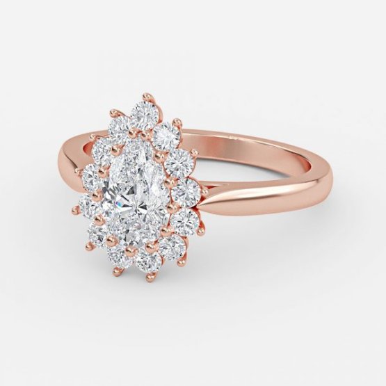 Rohini Pear Cluster Engagement Ring
