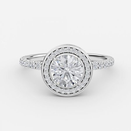 Jennifer Round Halo Engagement Ring