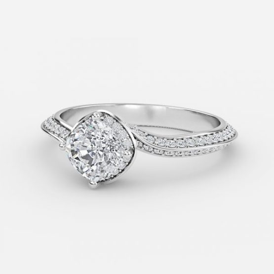 Aria Cushion Hidden Halo Engagement Ring