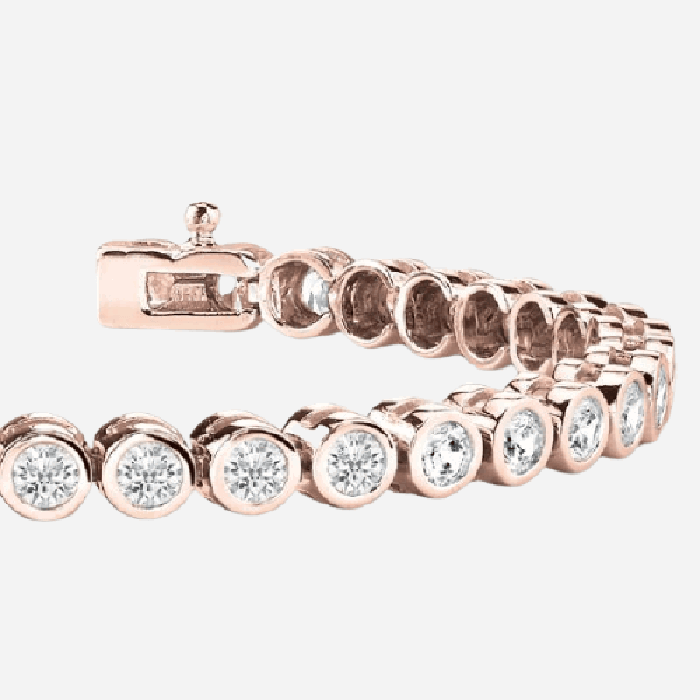 Round Lab Grown Diamond Bezel Tennis Bracelet