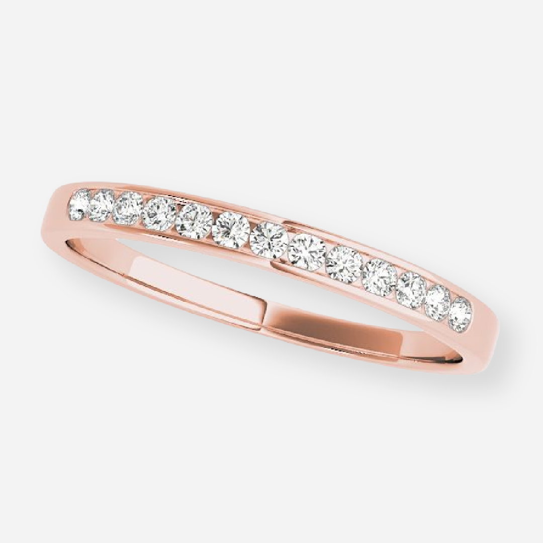 Harlow Round Lab Grown Diamond Channel Set Half Eternity Anniversary Band