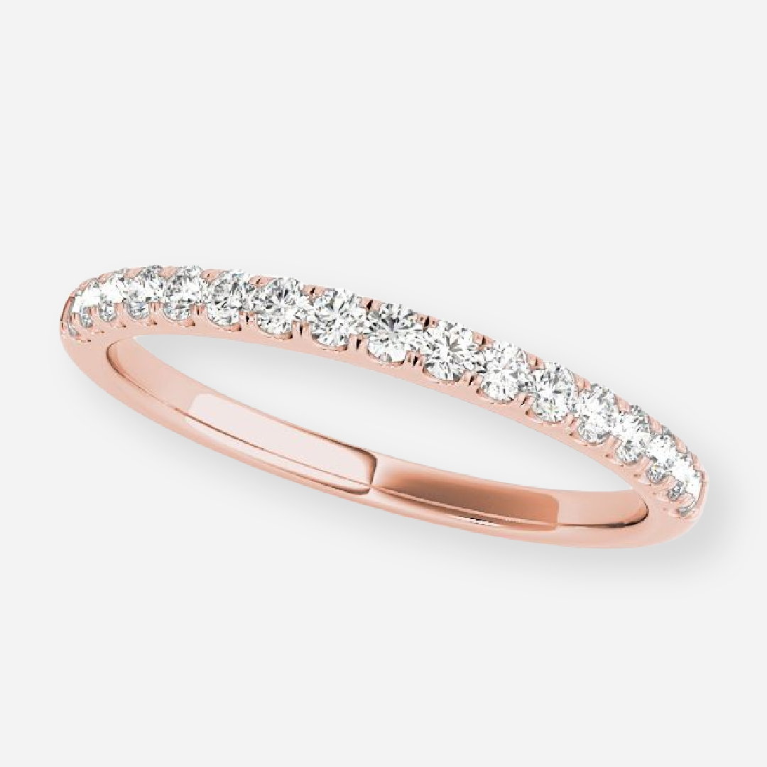 Lark Round Lab Grown Diamond Shared Prong Half Eternity Anniversary Band