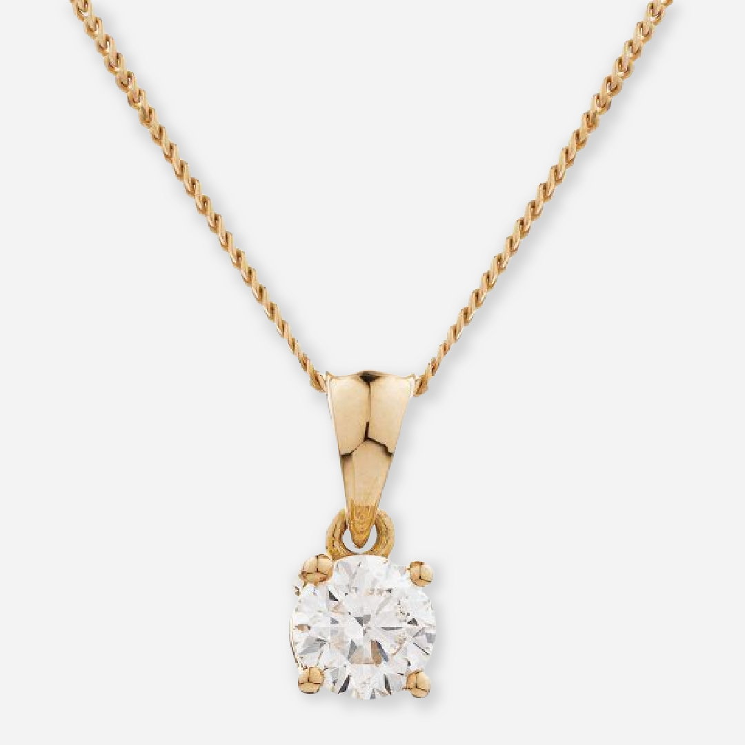 Classic Round Lab Grown Diamond Solitaire Pendant