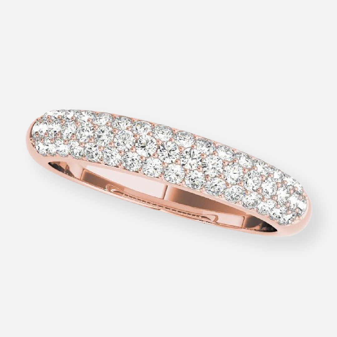 Cecily Round Lab Grown Diamond Pave Half Eternity Anniversary Band