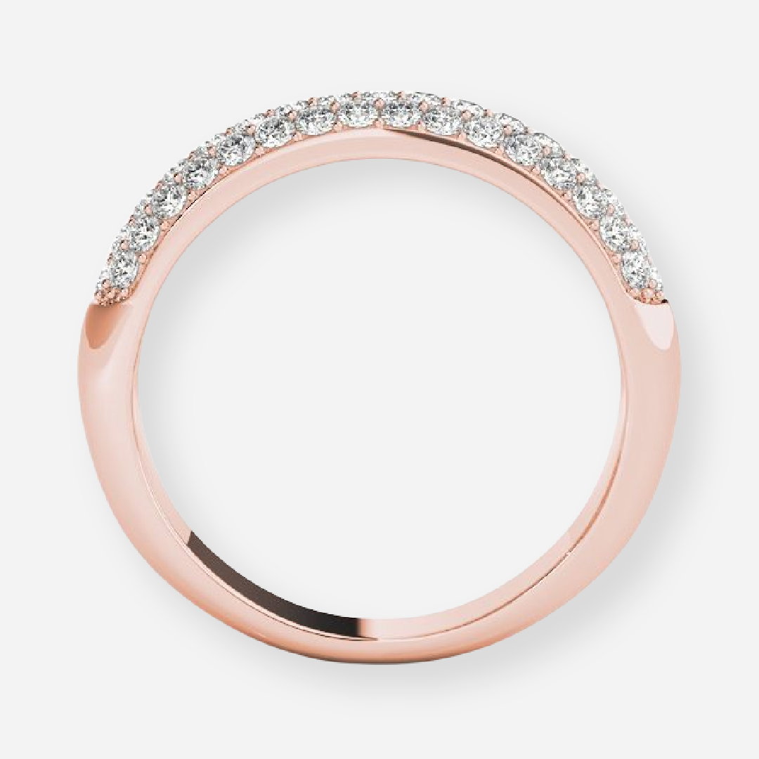 Cecily Round Lab Grown Diamond Pave Half Eternity Anniversary Band