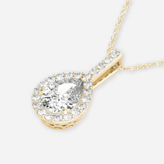 Pear Lab Diamond Halo Pendant