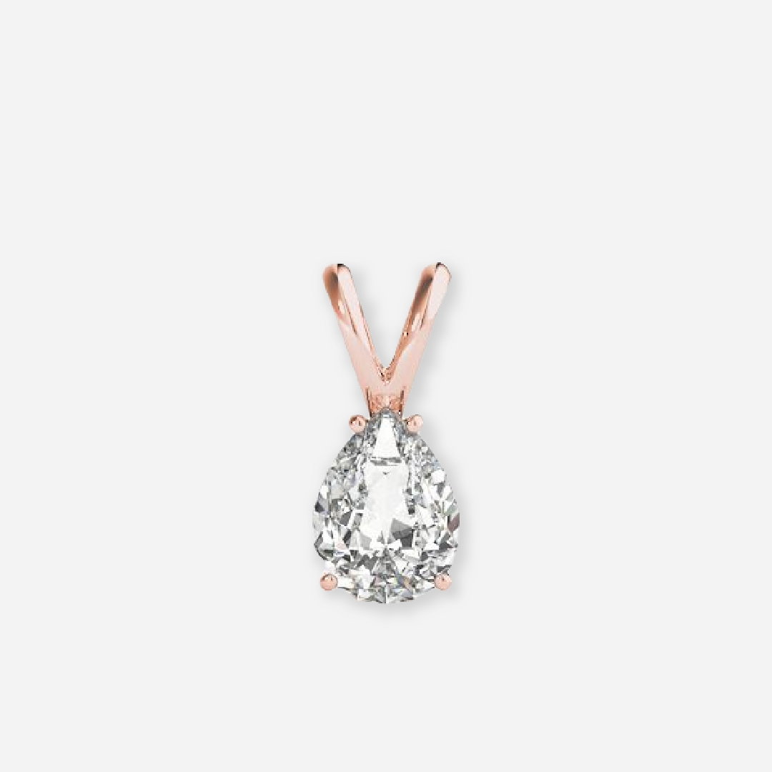 Pear Cut 4 Prong Lab Grown Diamond Solitaire Pendant