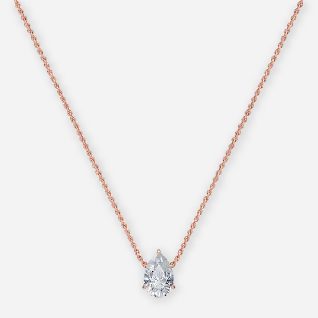Pear Lab Grown Diamond Solitaire Pendant