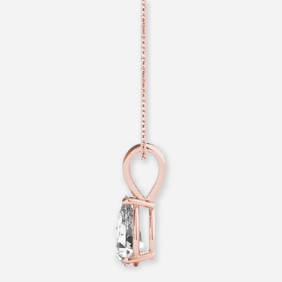Pear Cut 4 Prong Lab Grown Diamond Solitaire Pendant
