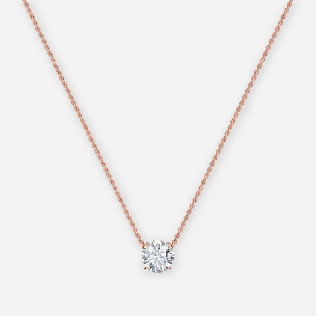 4 Prong Round Lab Grown Diamond Solitaire Pendant