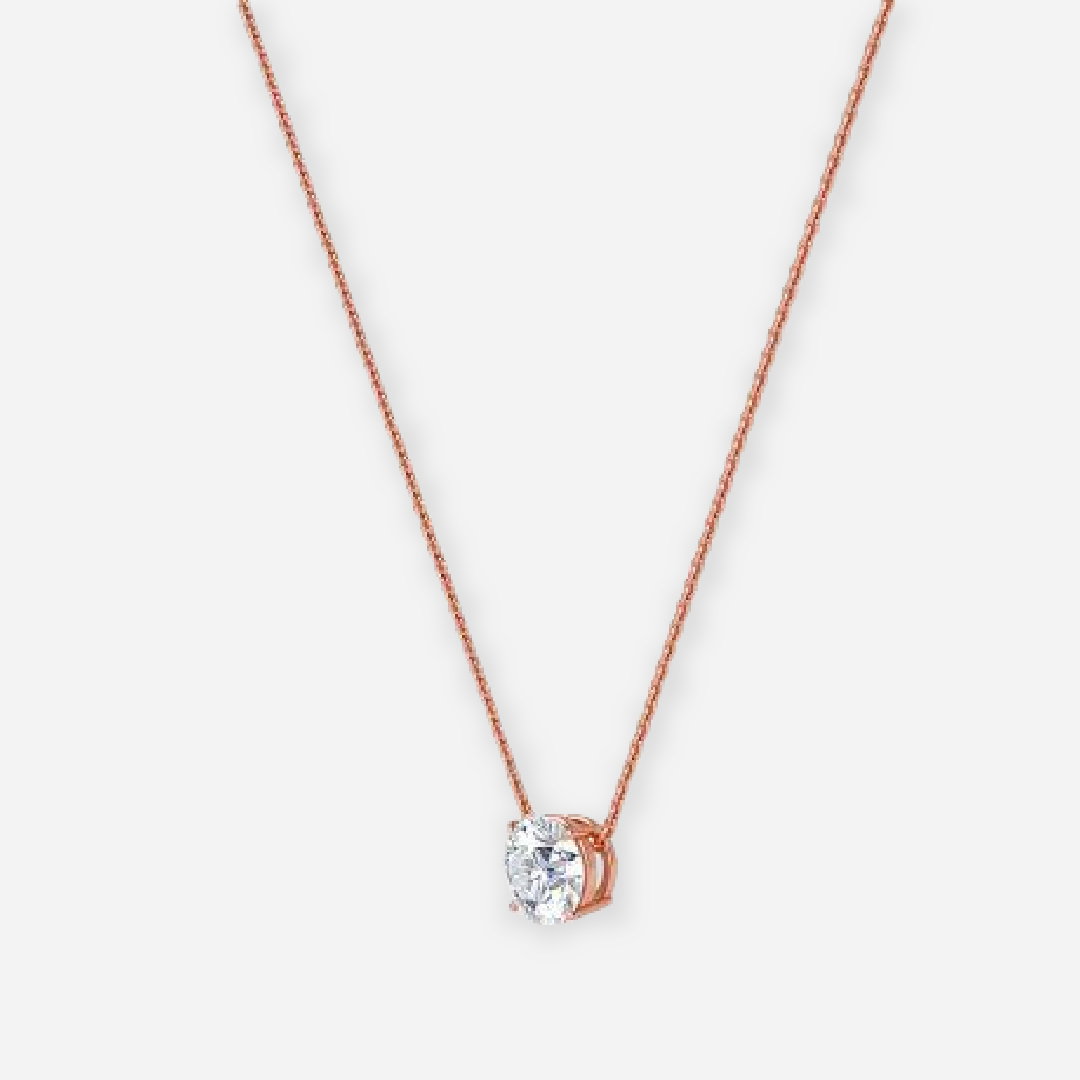 4 Prong Round Lab Grown Diamond Solitaire Pendant