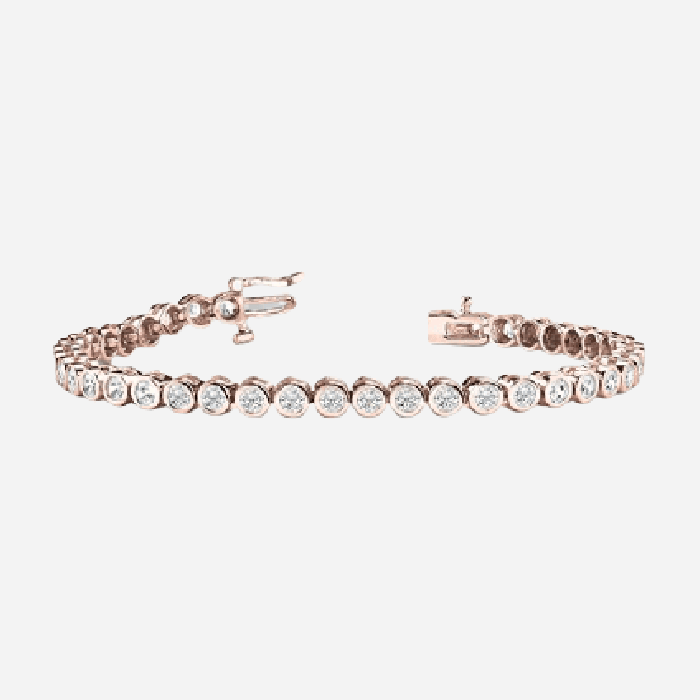 Round Lab Grown Diamond Bezel Tennis Bracelet