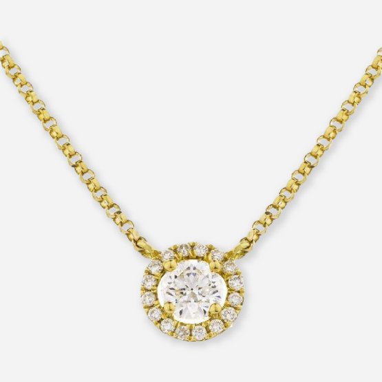 Round Cut Lab Grown Diamond Halo Pendant