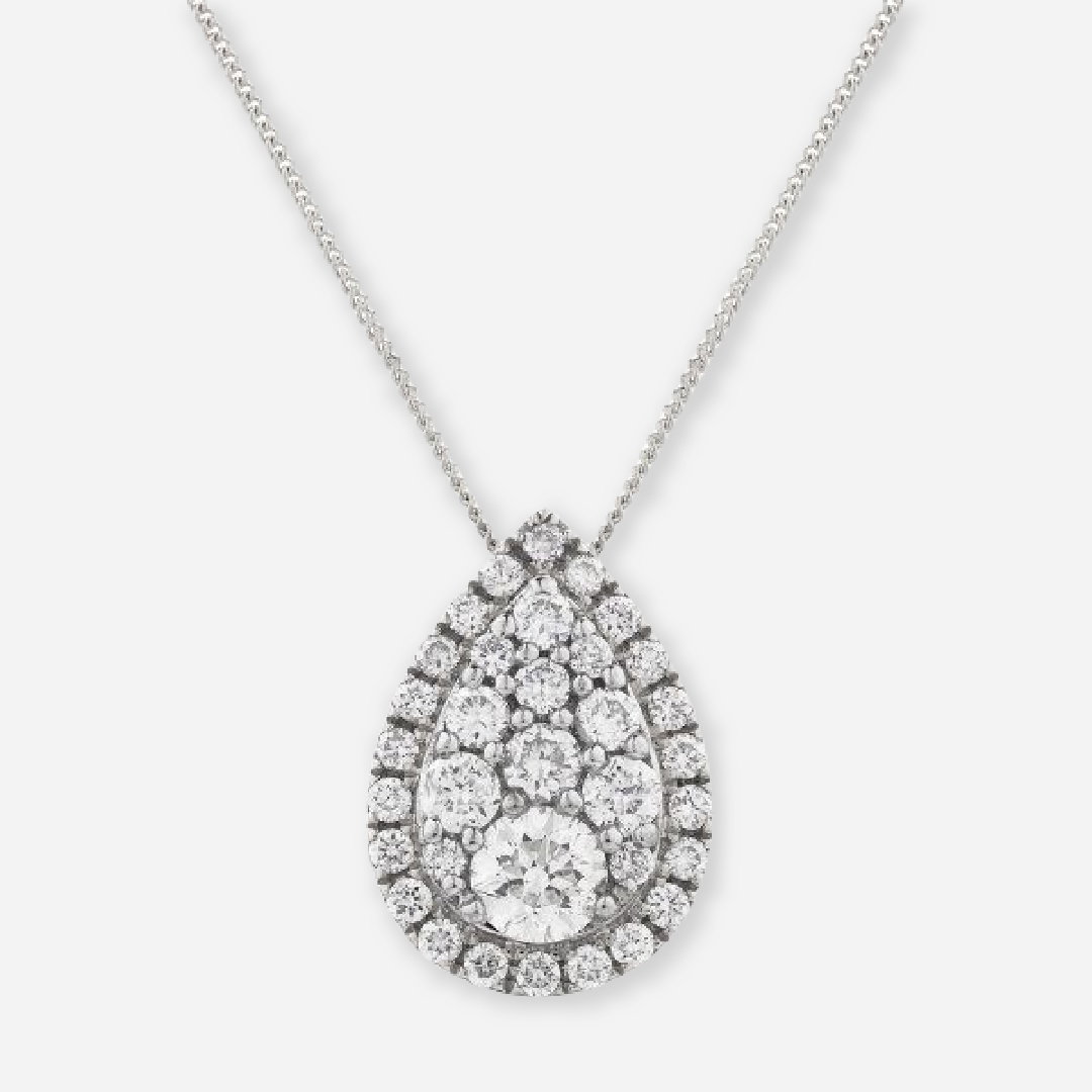 Pear Lab Grown Diamond Cluster Pendant
