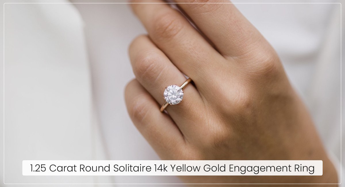 1.25 Carat Round Solitaire 14k Yellow Gold Engagement Ring