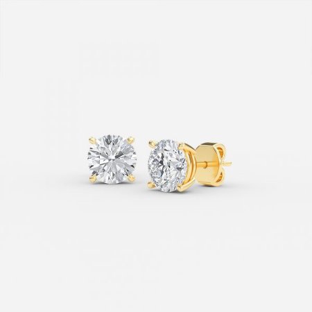 0.29ct Round Lab Diamond Stud Earrings In 14k Yellow Gold