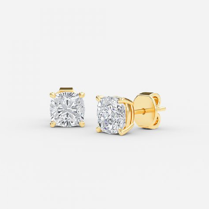 Cushion Cut Lab Grown Diamond Stud Earrings