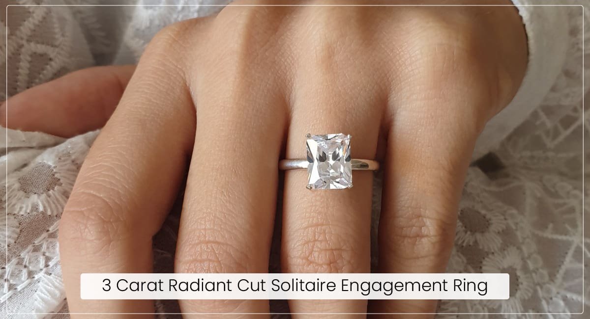 3 Carat Radiant Cut Solitaire Engagement Ring
