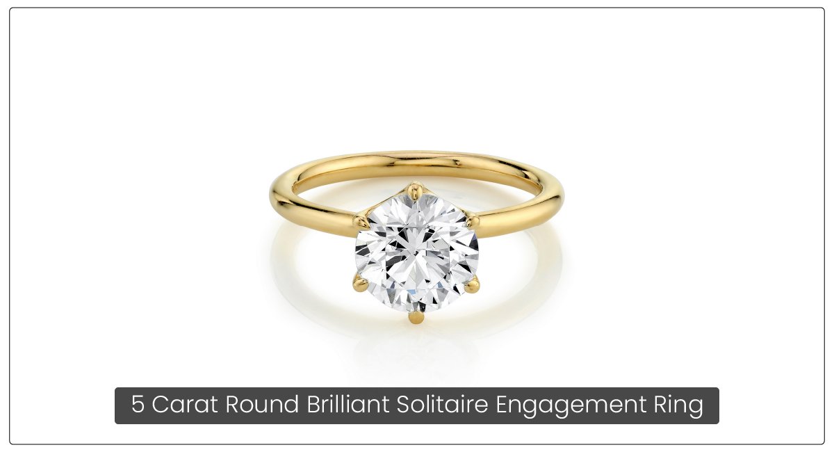 5 Carat Round Brilliant Solitaire Engagement Ring