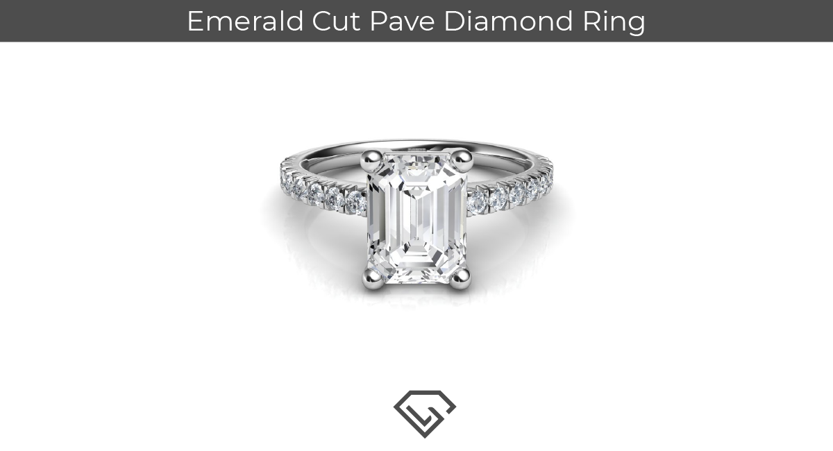 Pave Setting for Emerald Cut Diamond