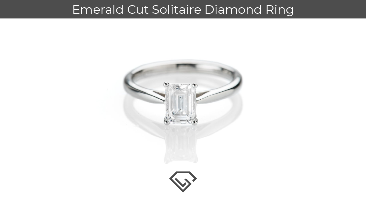 Solitaire Setting for Emerald Cut Diamond