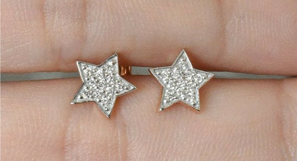 Star lab-created diamond Cluster earrings
