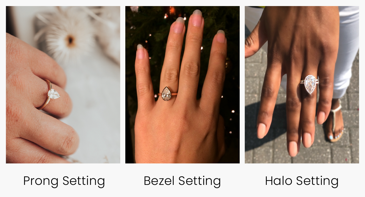 best pear diamond ring setting