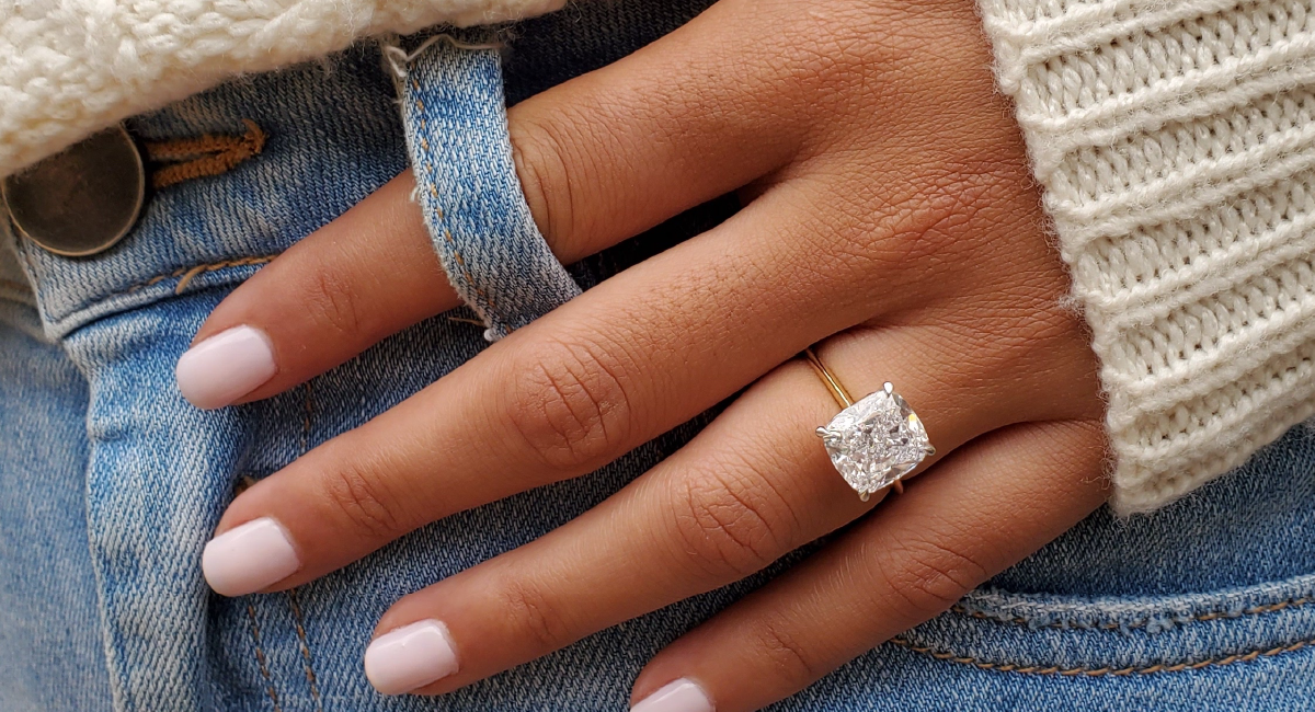 cushion solitaire ring
