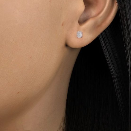 Radiant Lab Grown Diamond Double Halo Earrings