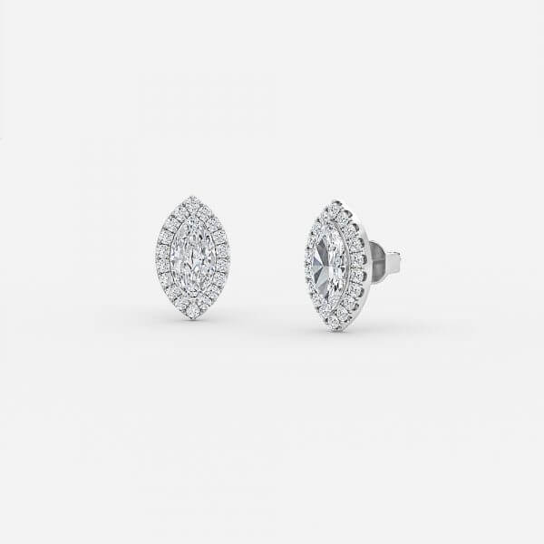Marquise Lab Grown Diamond Classic Halo Stud Earrings