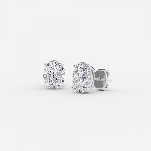 Oval Lab Grown Diamond Stud Earrings
