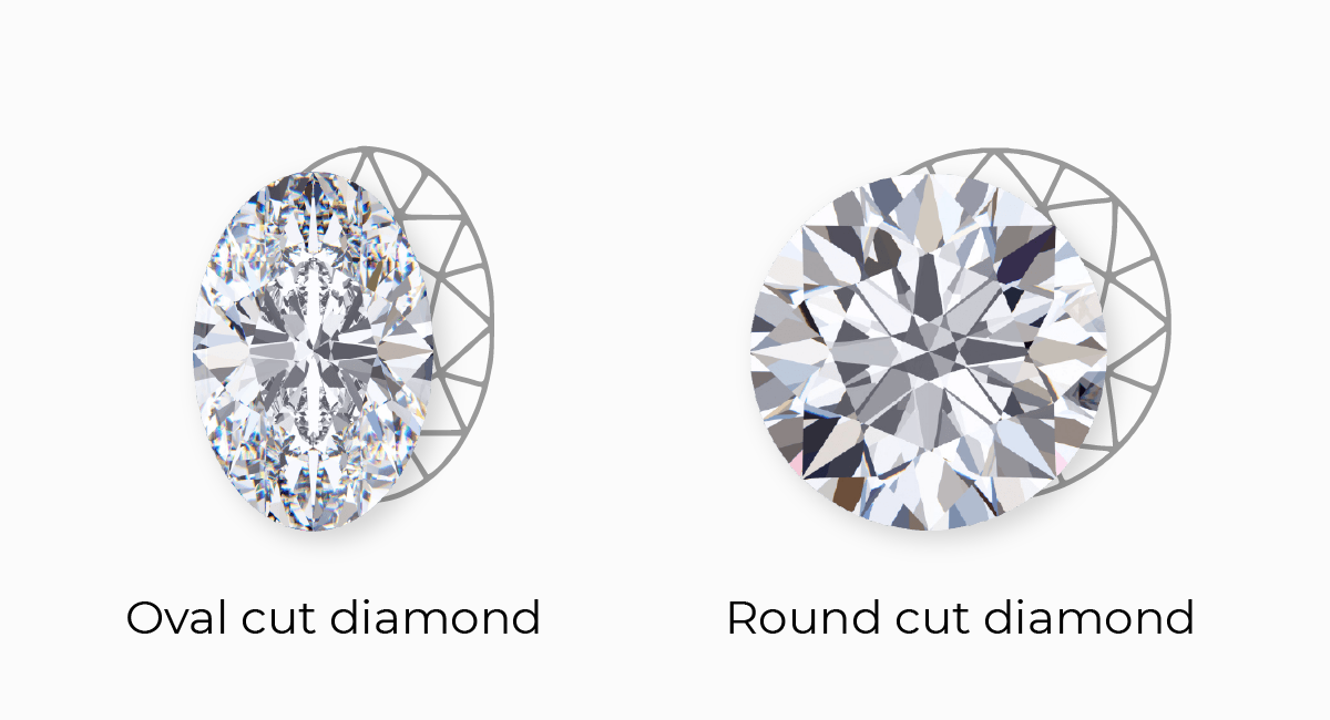 lab grown diamond oval vs round diamond